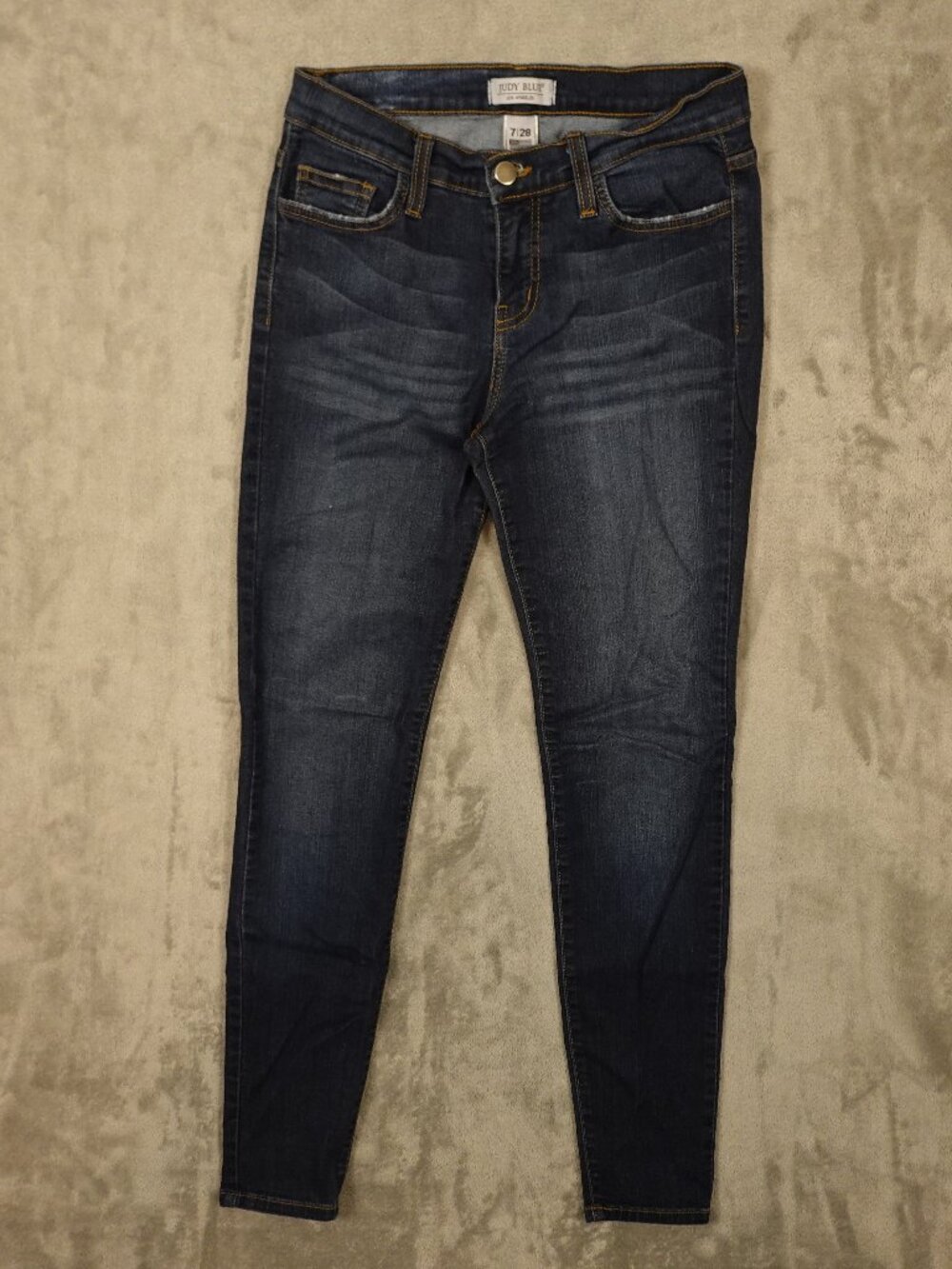 Judy Blue Skinny Jeans Women's 7/28 Dark Wash Stretch Denim Mid Rise